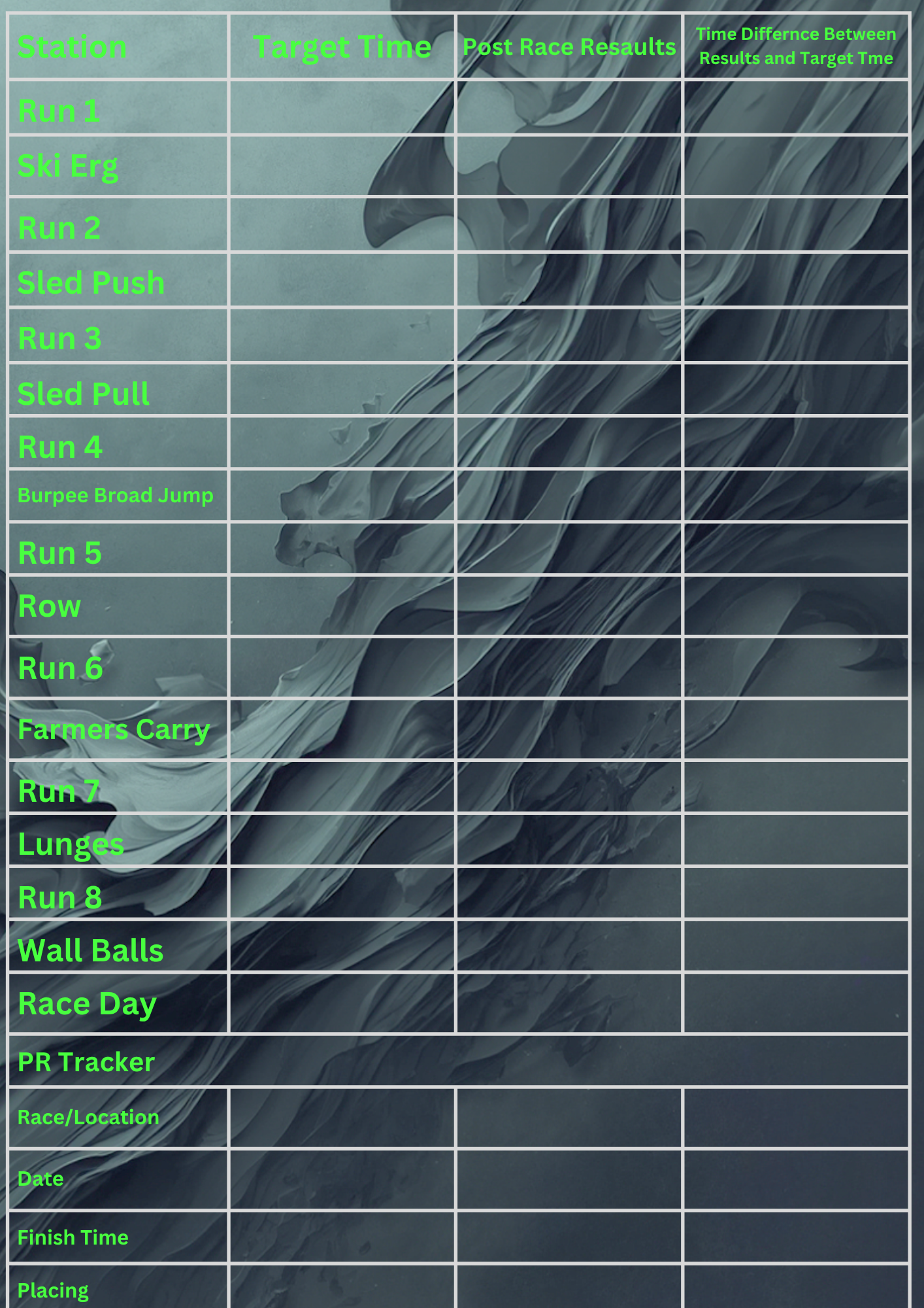 6 Week Hybrid Athlete Race Day Countdown Planner Canva Template, Printable PDF